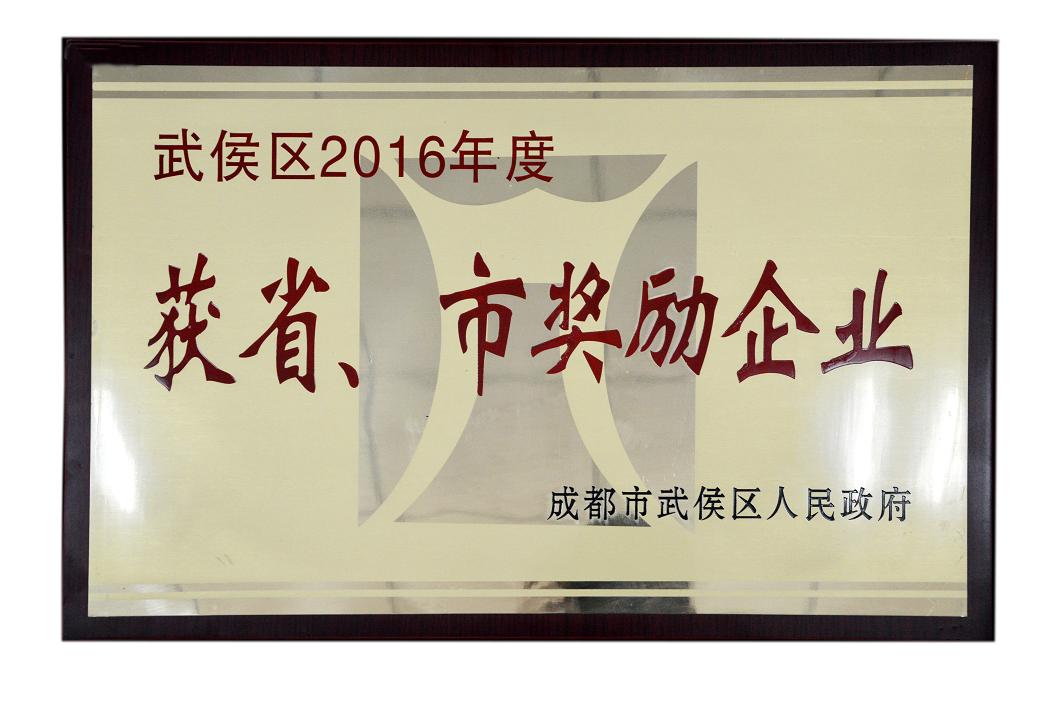 成都PG电子集团被授予武侯区2016年度获省、市奖励企业称号